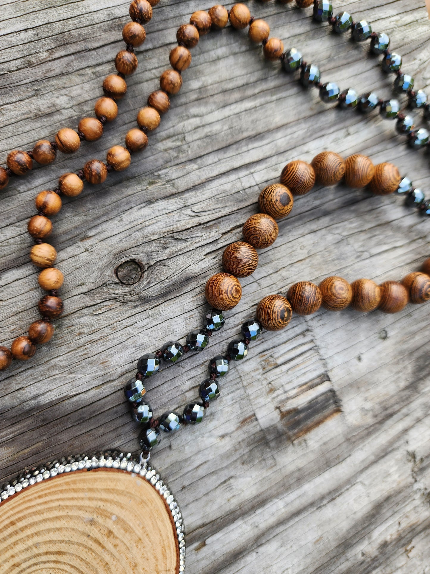Wood Beaded Boho-Style Necklace