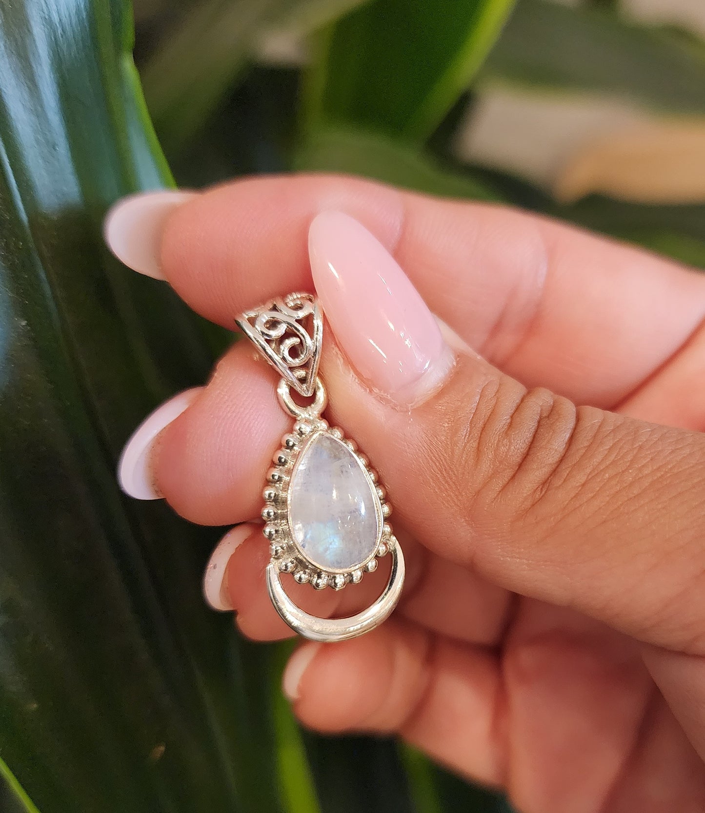 Teardrop Shaped Gemstone Pendant .925 Sterling Silver