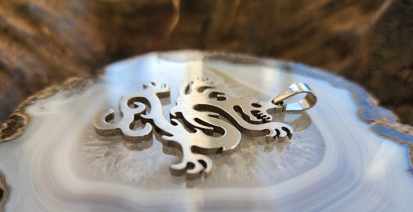 Chinese Style Dragon Stainless Steel Pendant