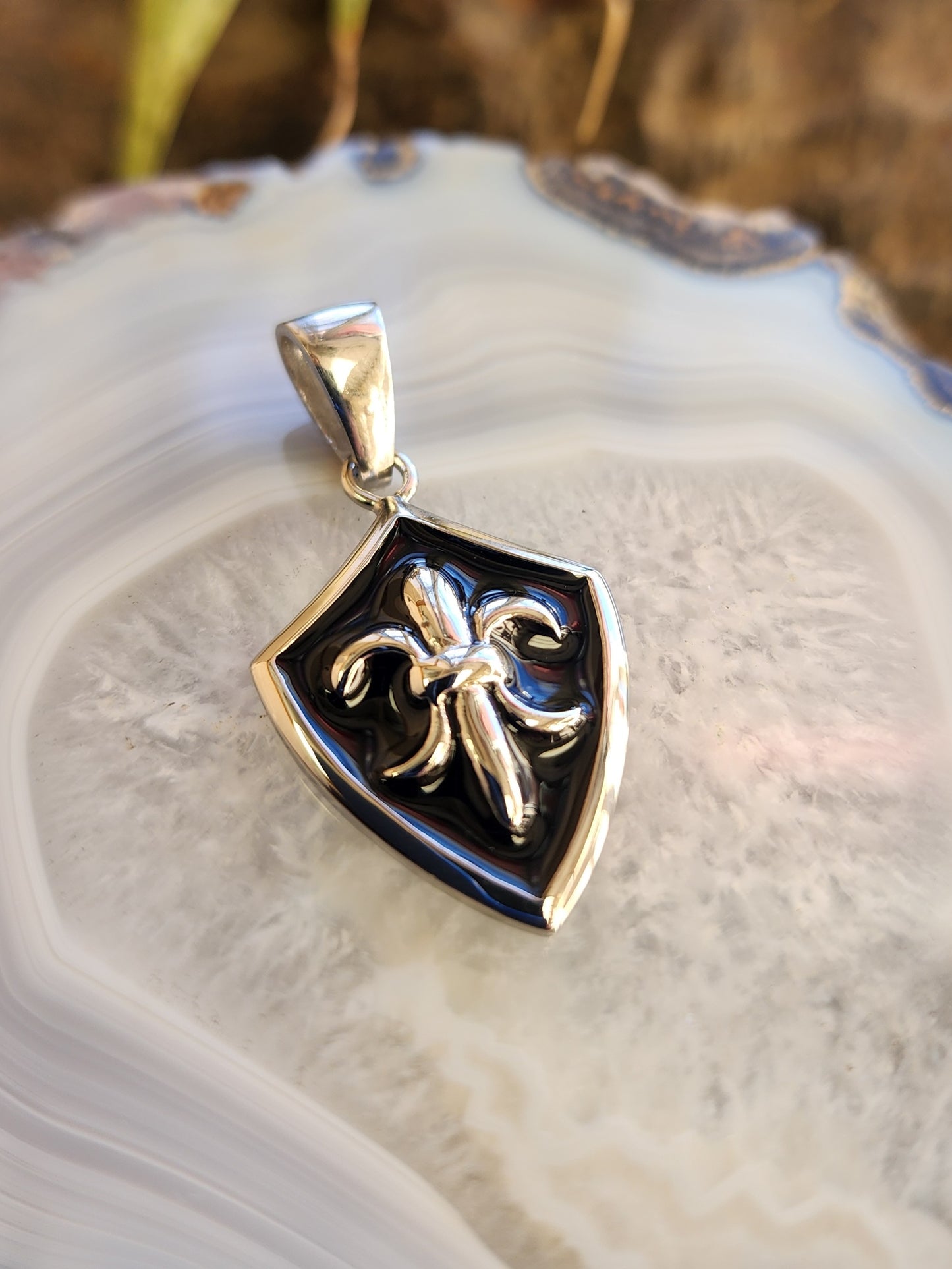Fleur De Lis Stainless Steel Pendant