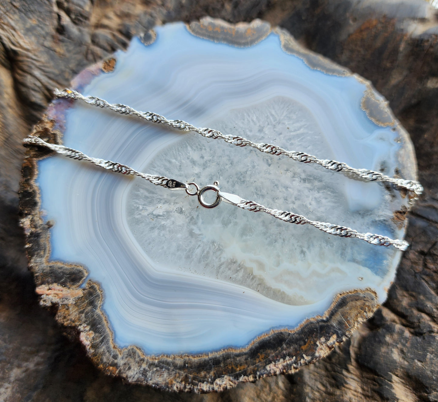 .925 Sterling Silver Singapore-link Anklets Ankle Bracelet