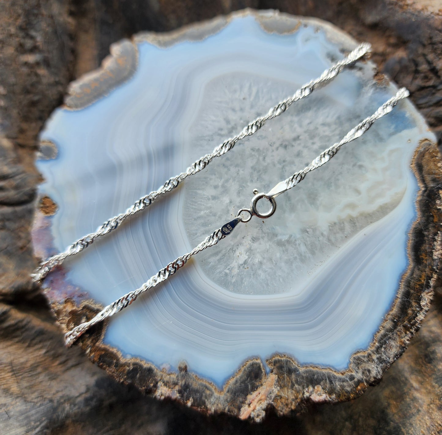 .925 Sterling Silver Singapore-link Anklets Ankle Bracelet