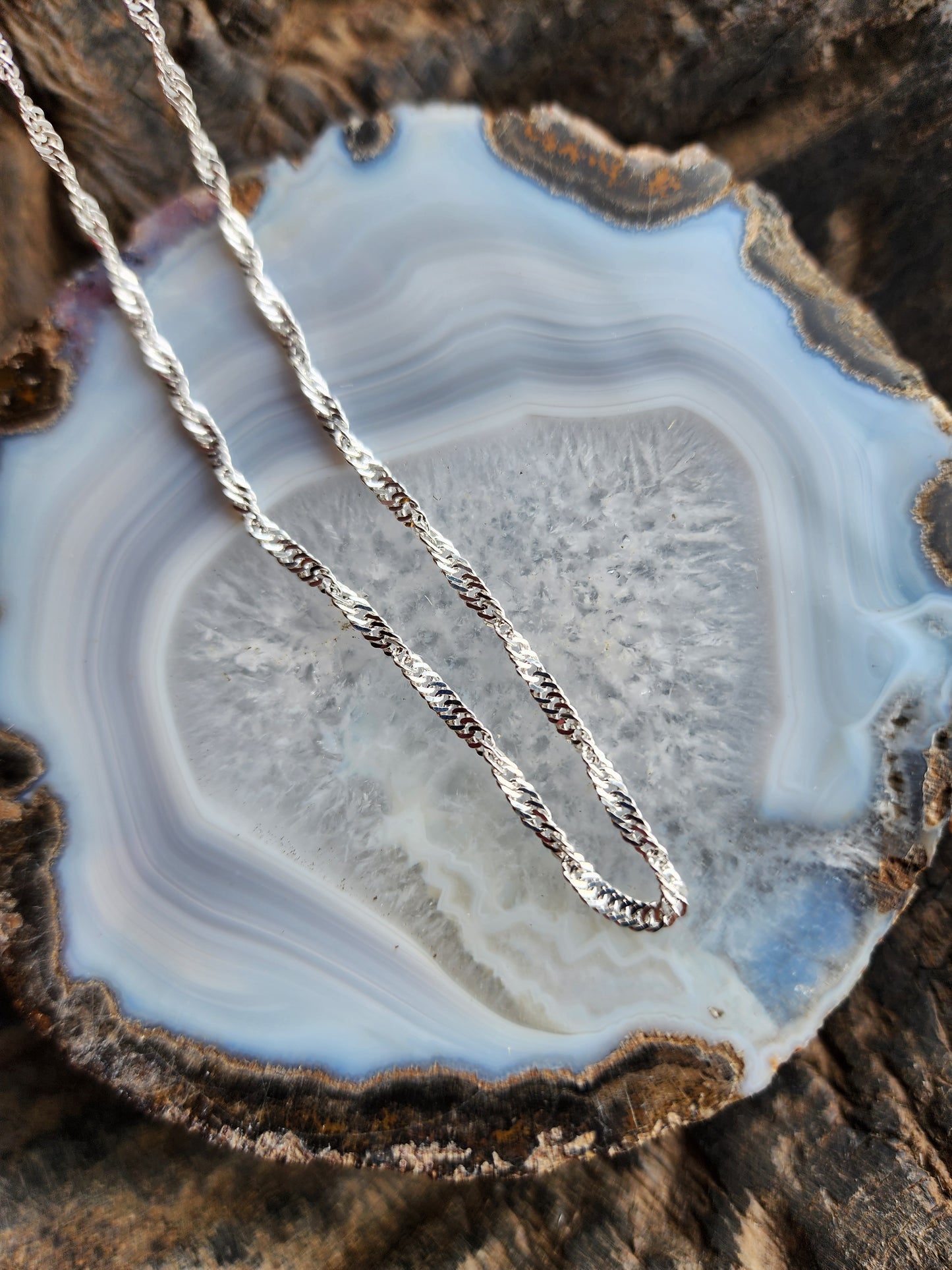 .925 Sterling Silver Singapore-link Anklets Ankle Bracelet