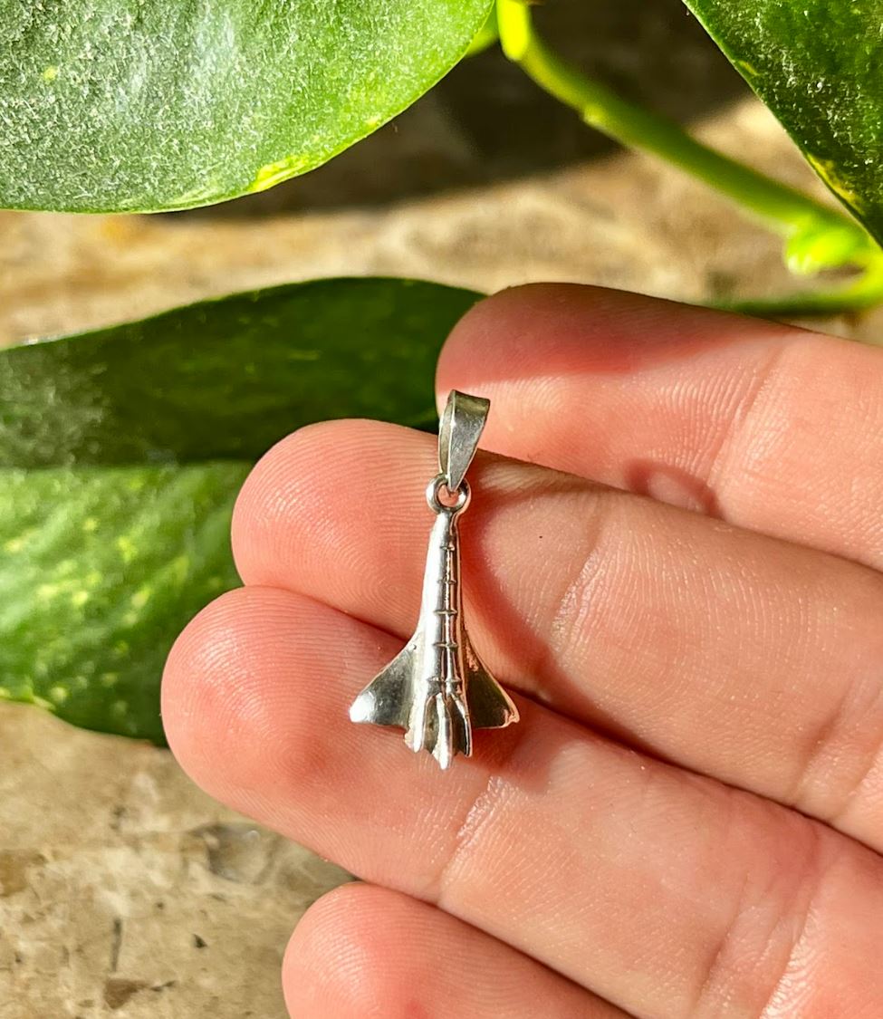 .925 Sterling Silver Space Shuttle Pendant