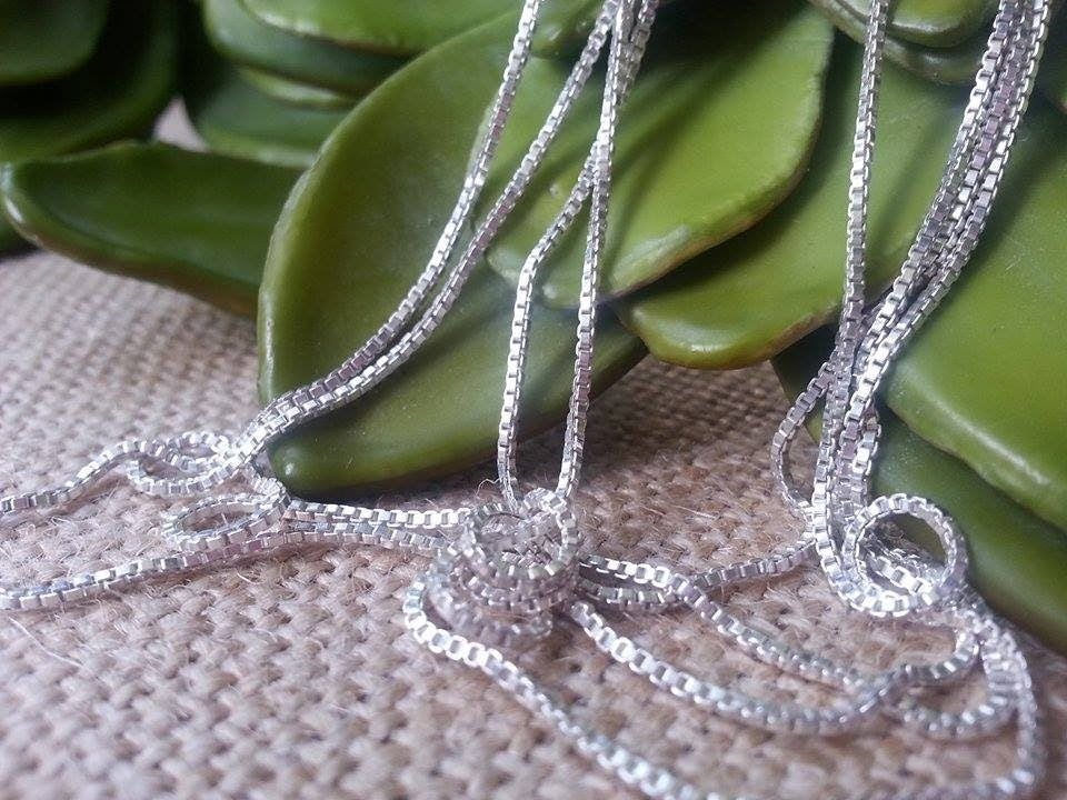 Sterling Silver Box-Link Chain in 14", 16", 18", 20", 22", 24"