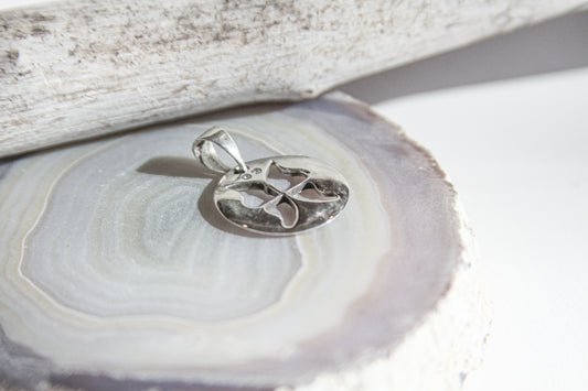 .925 Sterling Silver Butterfly Open-Design Pendant
