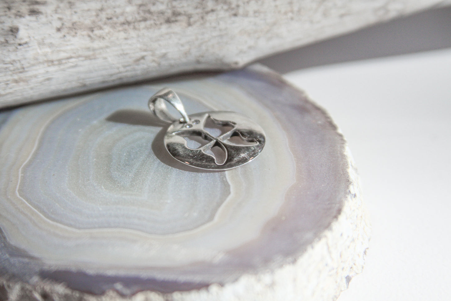 .925 Sterling Silver Butterfly Open-Design Pendant