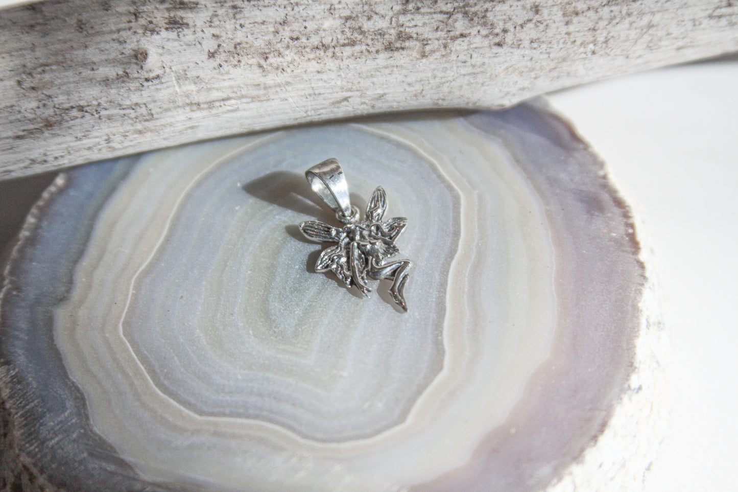 .925 Sterling Silver Fairy Pendant