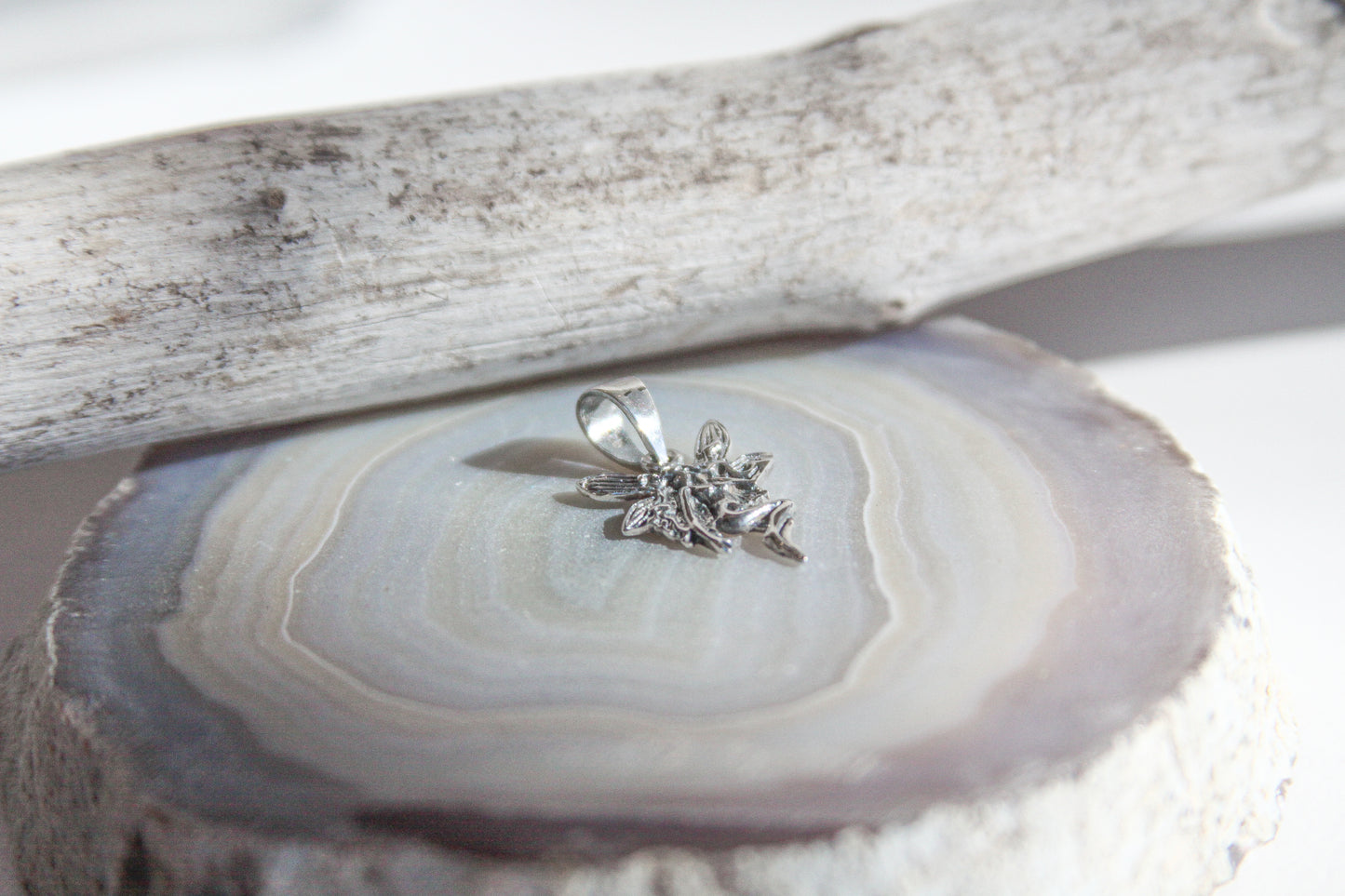 .925 Sterling Silver Fairy Pendant