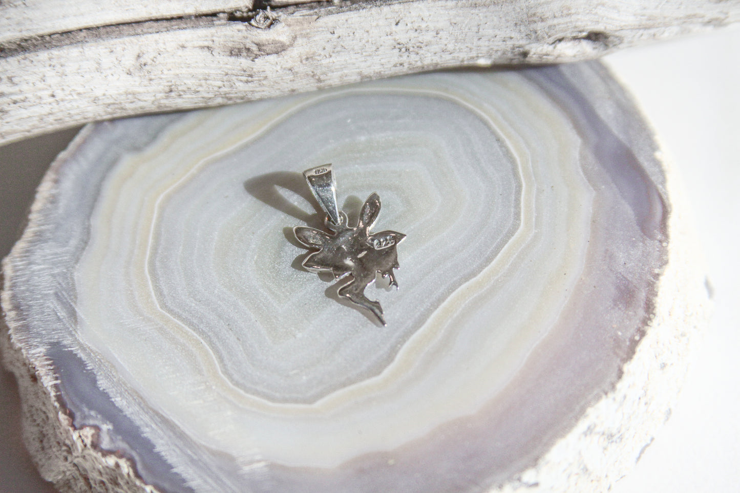 .925 Sterling Silver Fairy Pendant