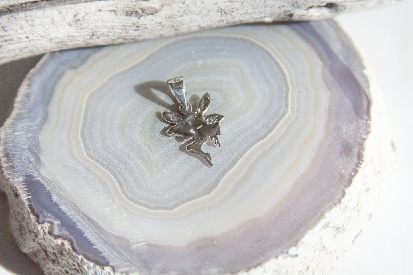 .925 Sterling Silver Fairy Pendant