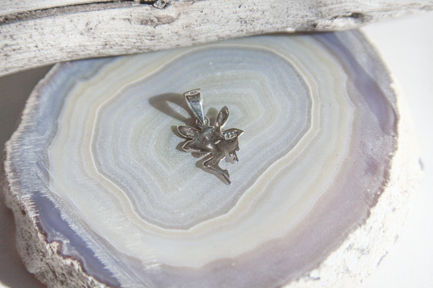 .925 Sterling Silver Fairy Pendant