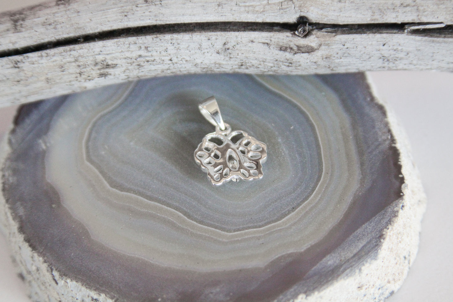 .925 Sterling Silver Butterfly Pendant