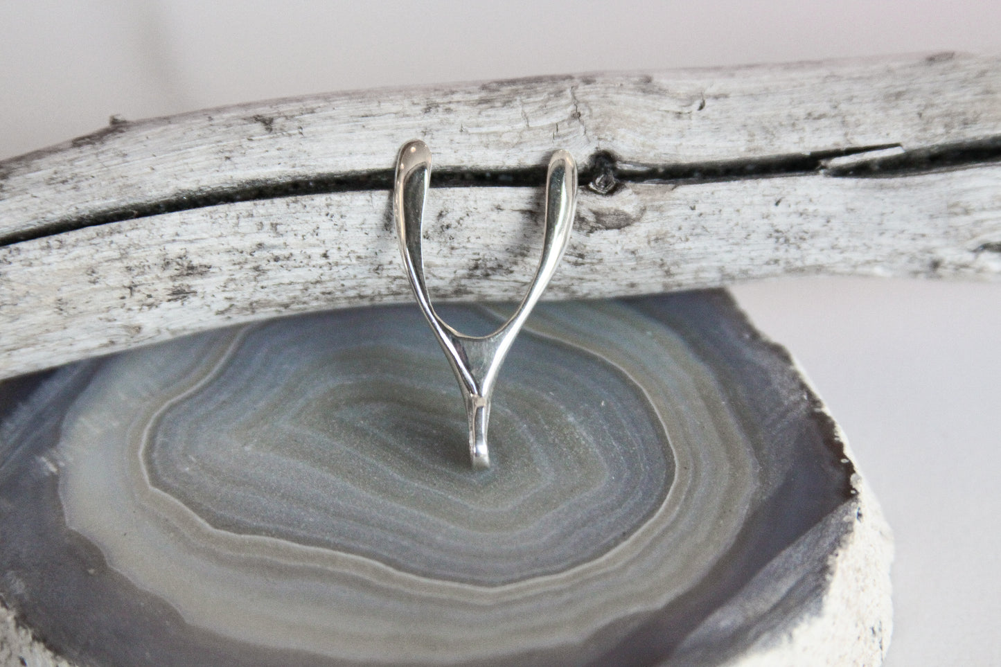 .925 Sterling Silver Wishbone Pendant