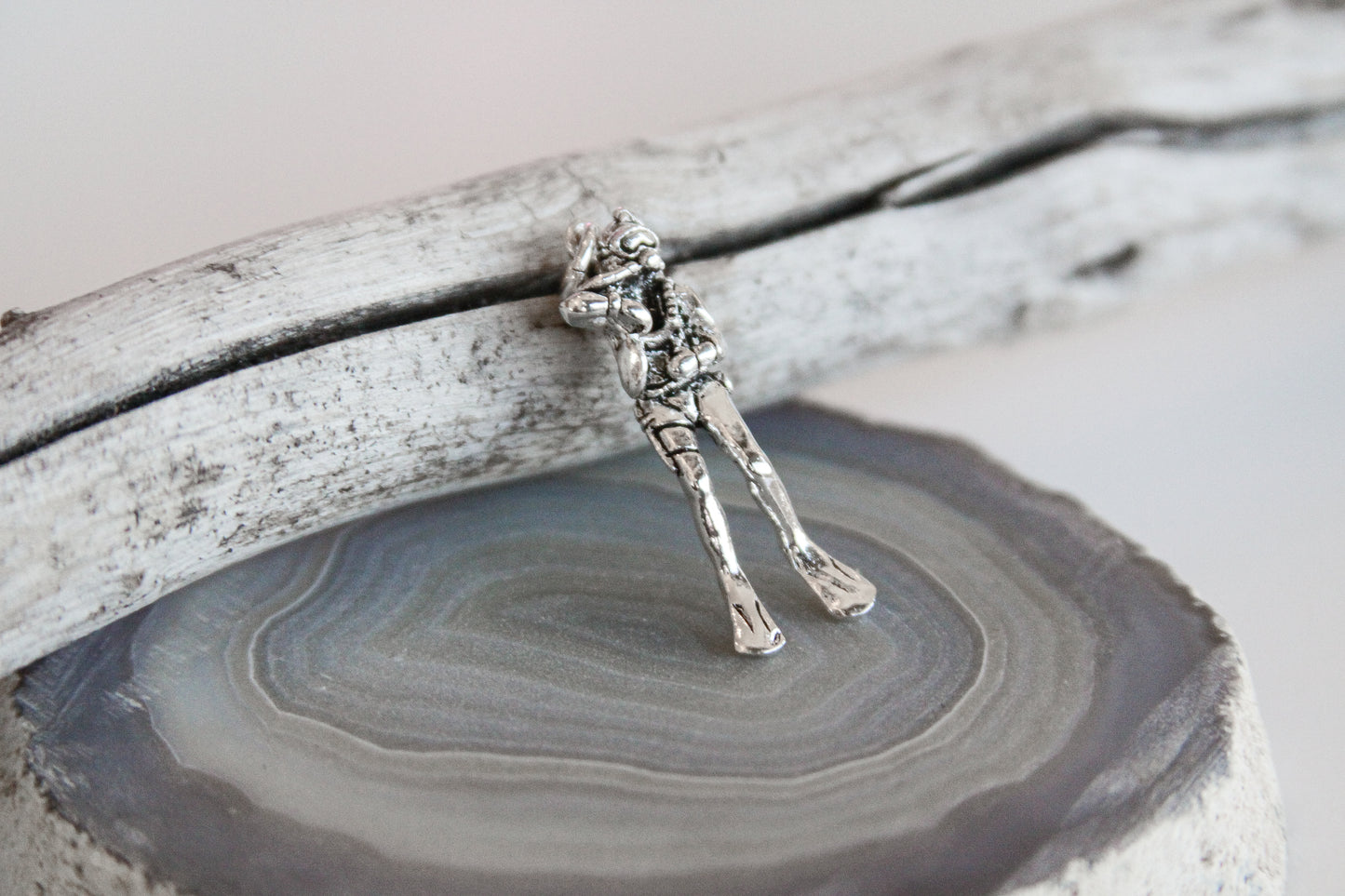 .925 Sterling Silver Scuba Diver Nautical Pendant
