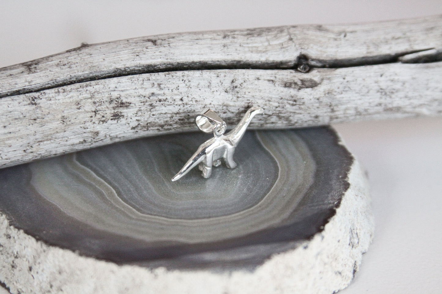 .925 Sterling Silver Dinosaur Pendant