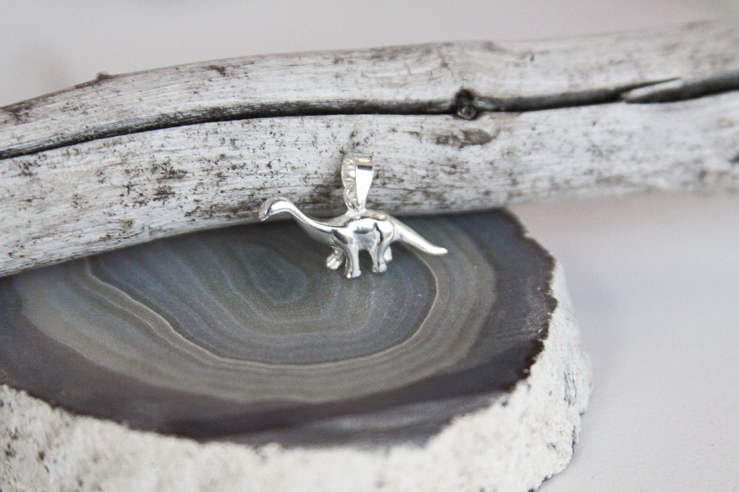 .925 Sterling Silver Dinosaur Pendant