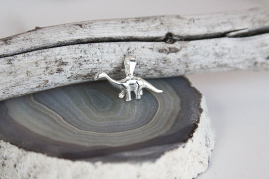 .925 Sterling Silver Dinosaur Pendant