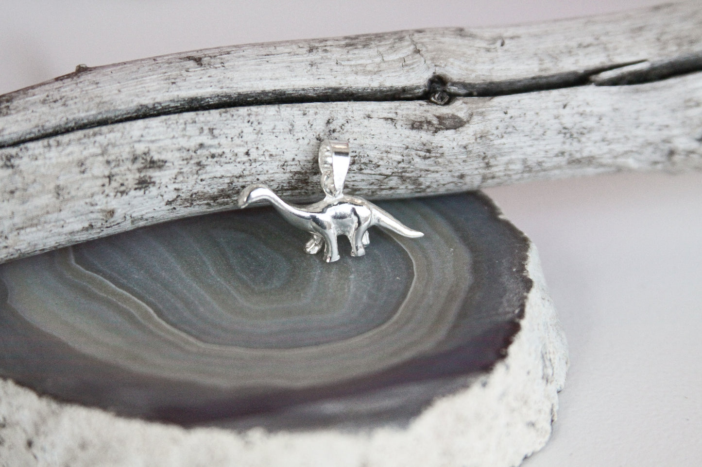 .925 Sterling Silver Dinosaur Pendant