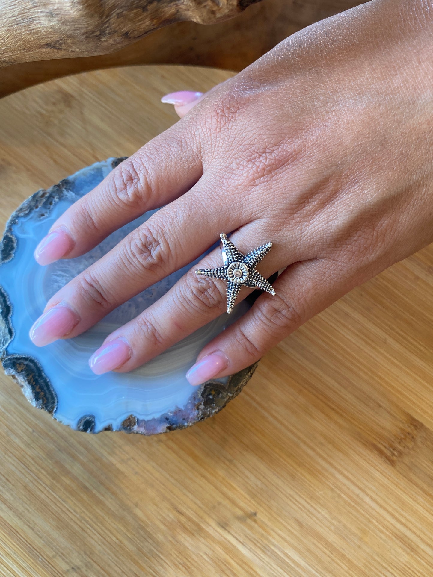 .925 Sterling Silver Starfish Size 6 Ring