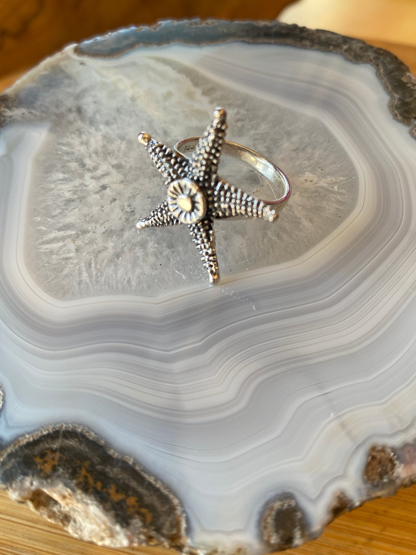 .925 Sterling Silver Starfish Size 6 Ring