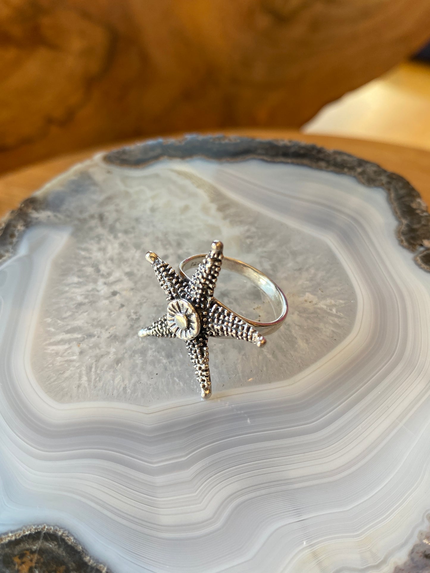 .925 Sterling Silver Starfish Size 6 Ring