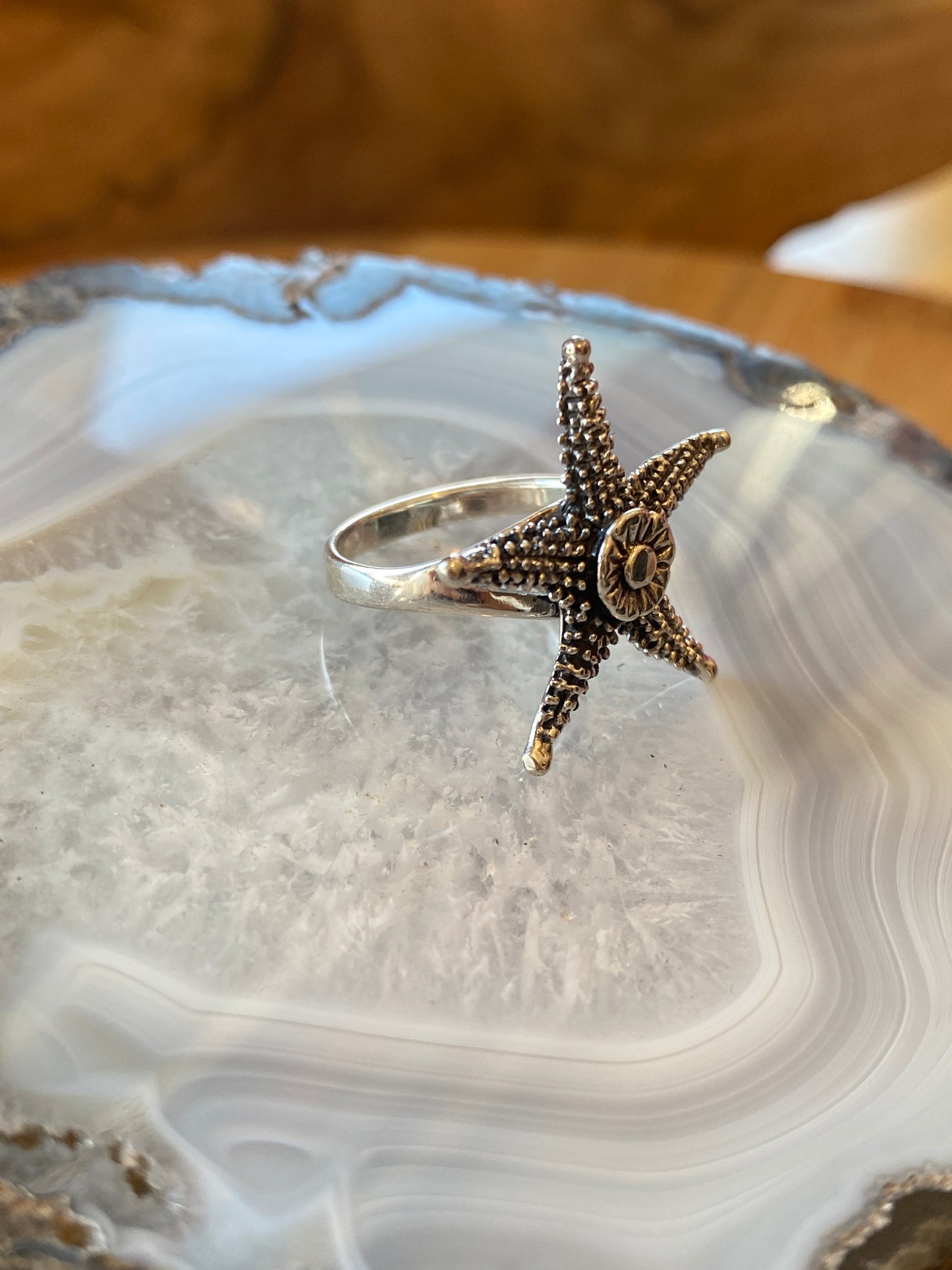 .925 Sterling Silver Starfish Size 6 Ring