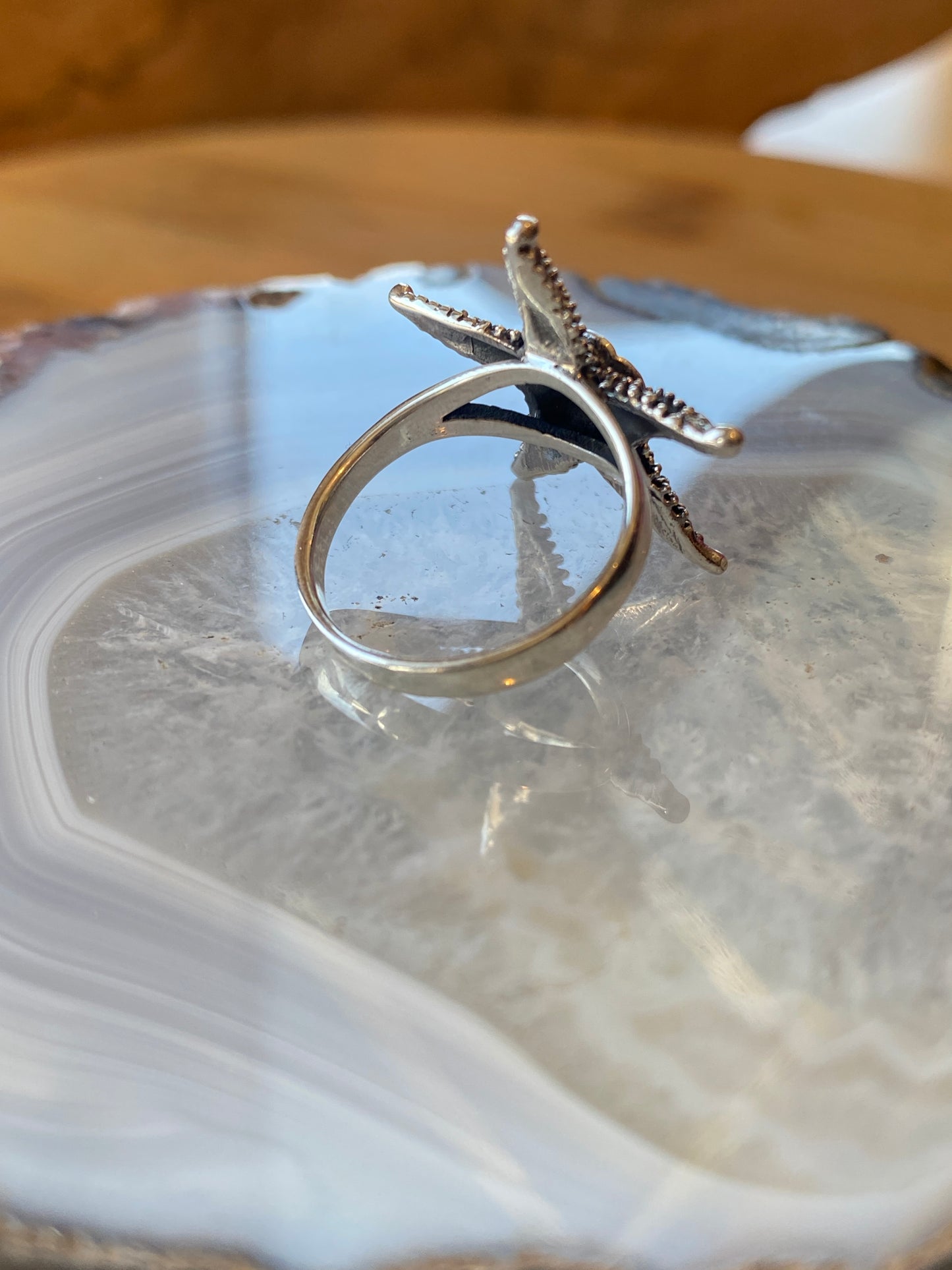 .925 Sterling Silver Starfish Size 6 Ring