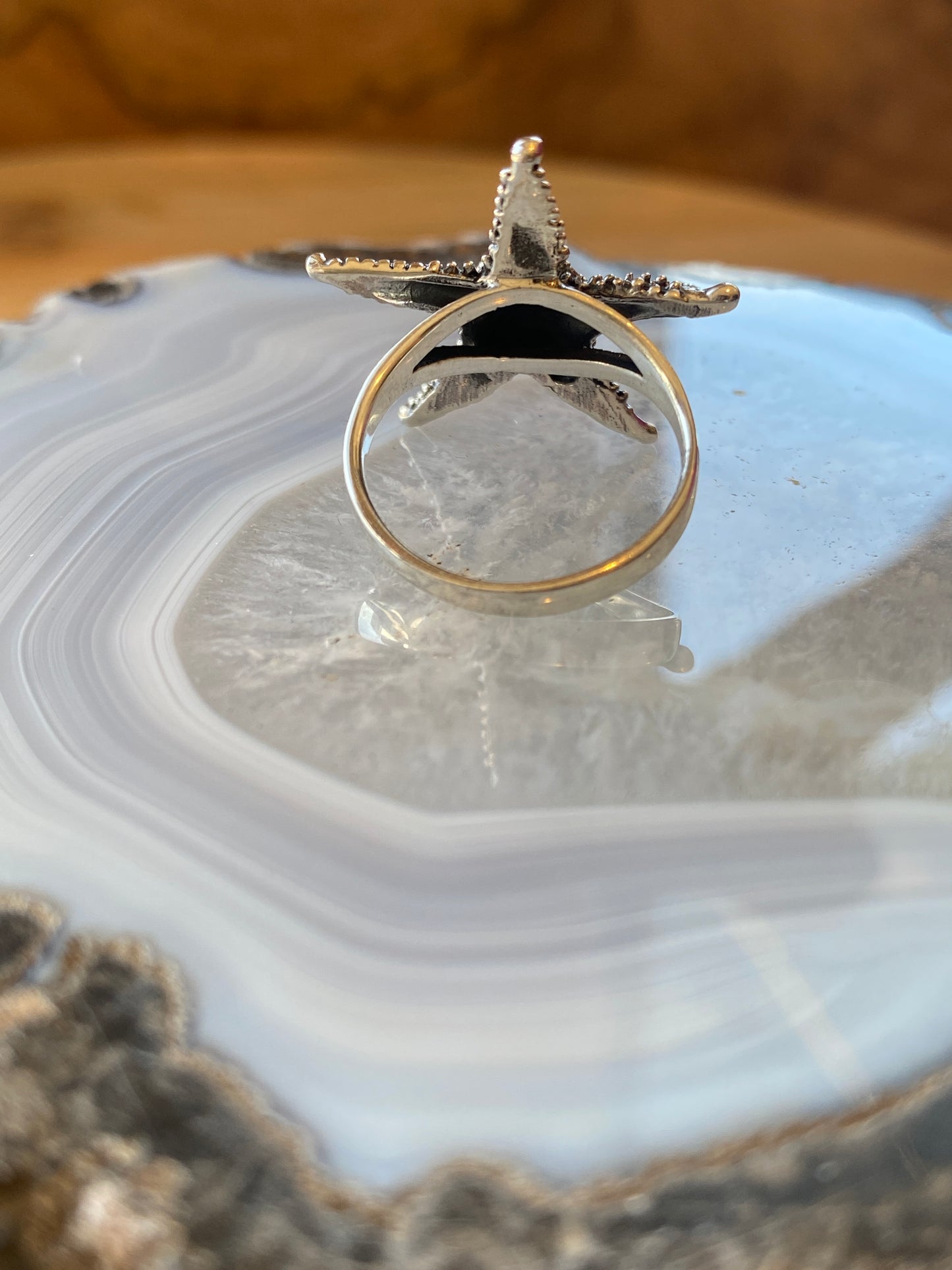 .925 Sterling Silver Starfish Size 6 Ring