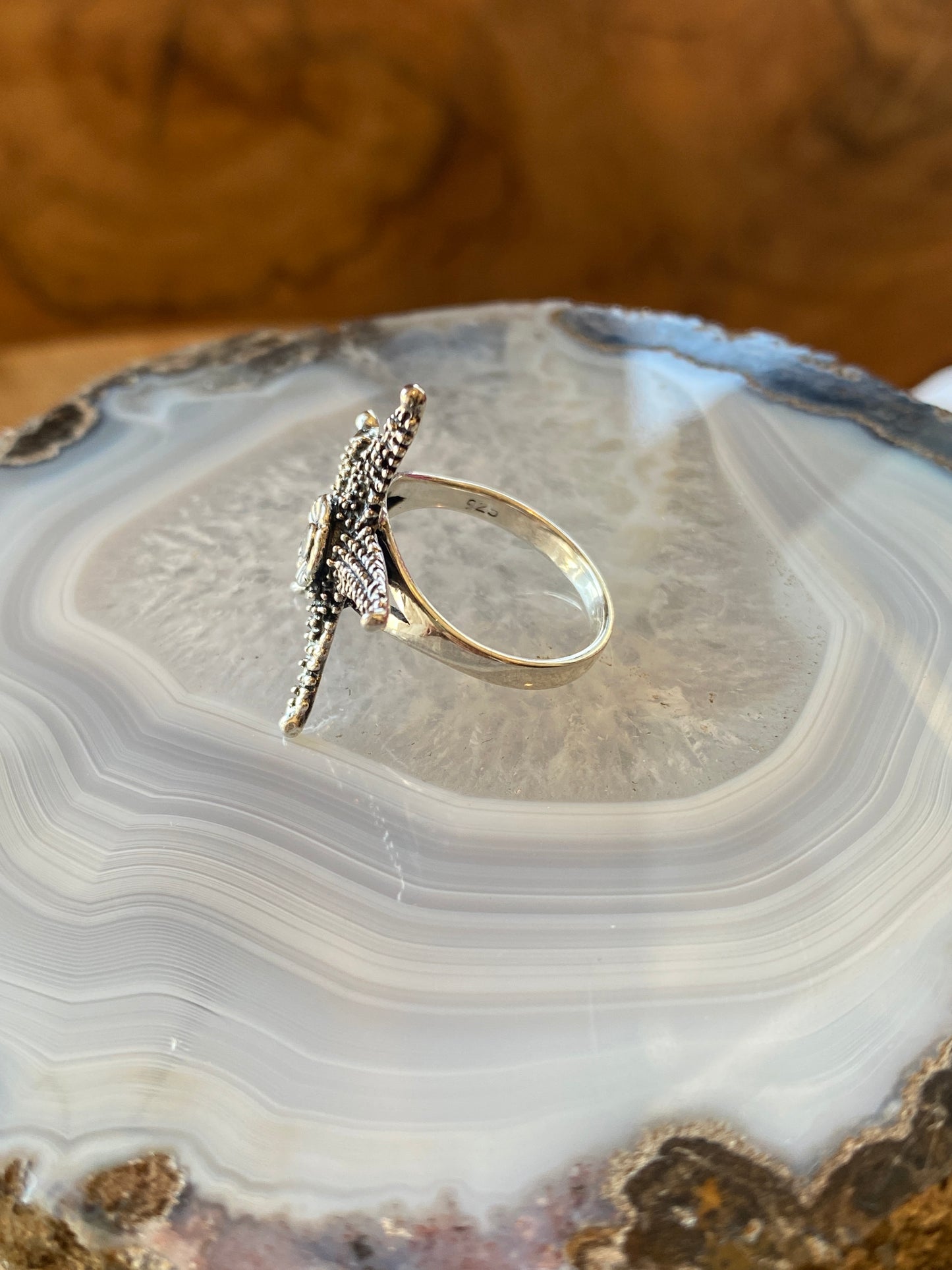.925 Sterling Silver Starfish Size 6 Ring