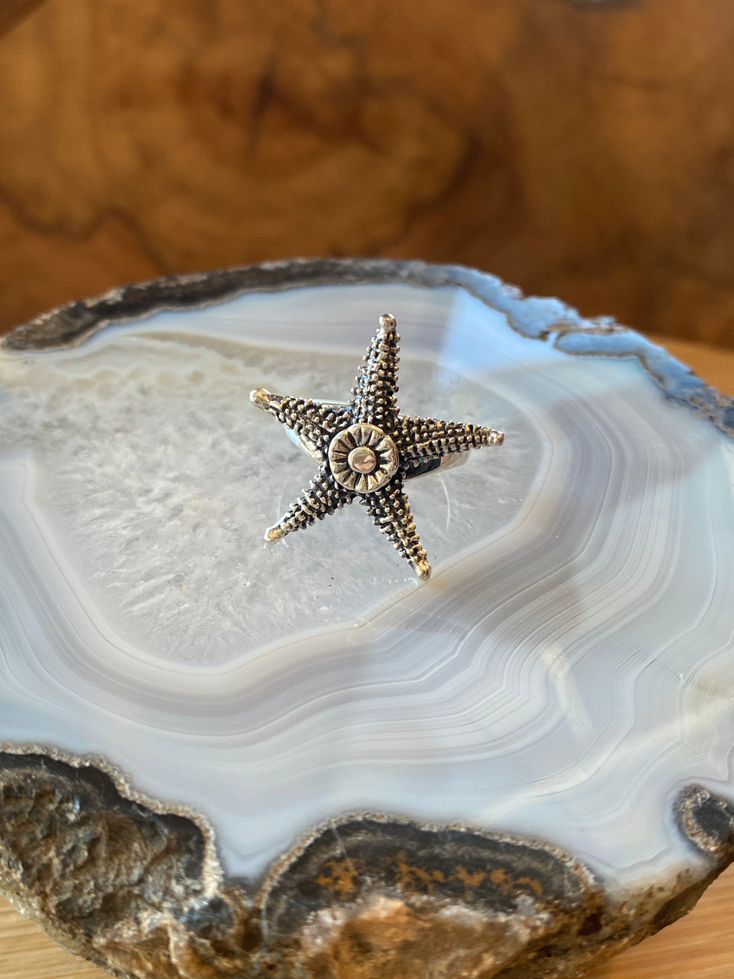 .925 Sterling Silver Starfish Size 6 Ring