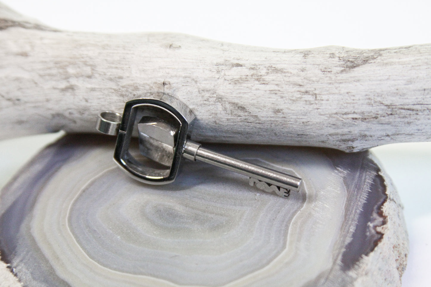 Stainless Steel Love Key Pendant