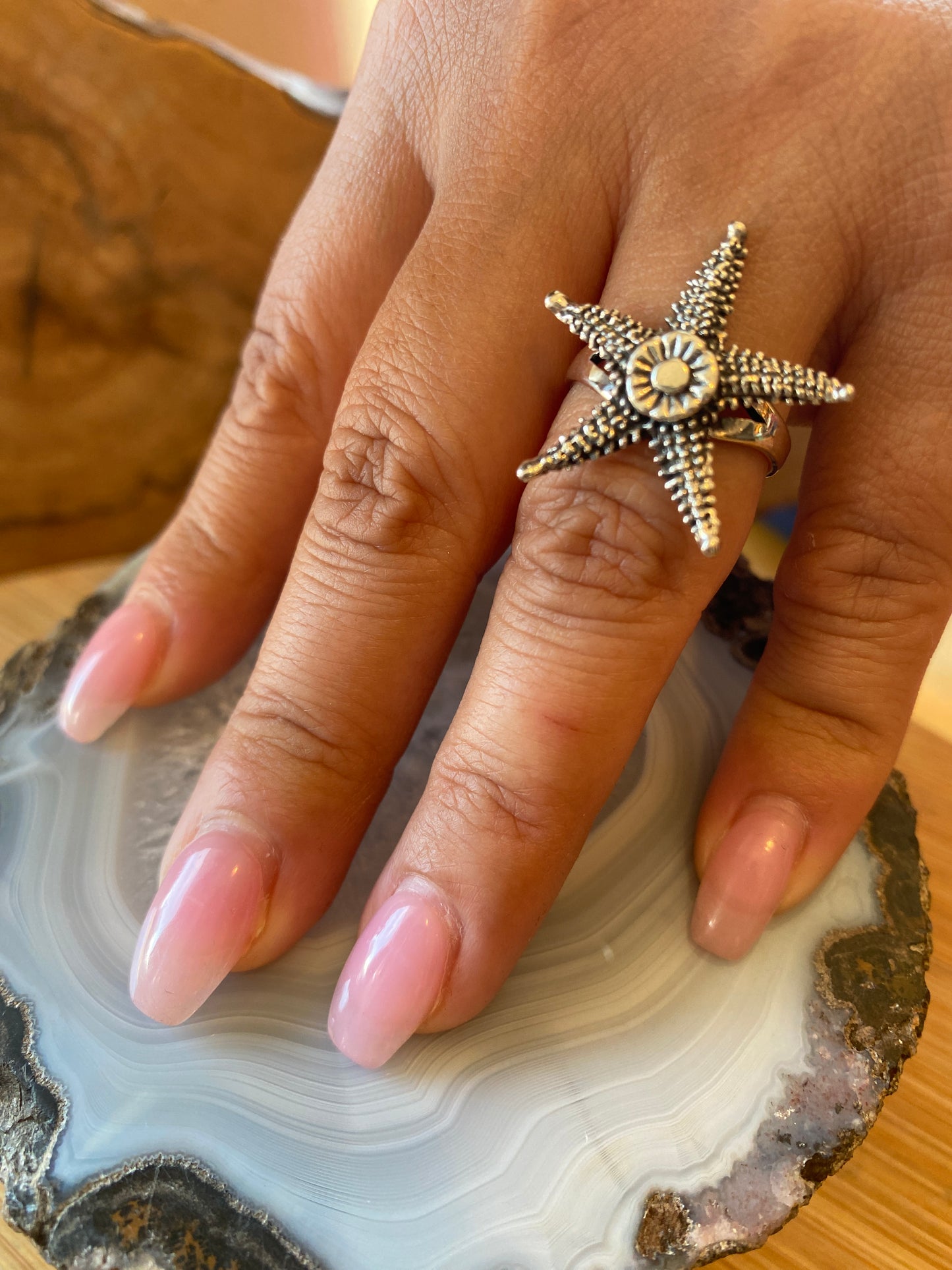 .925 Sterling Silver Starfish Size 6 Ring