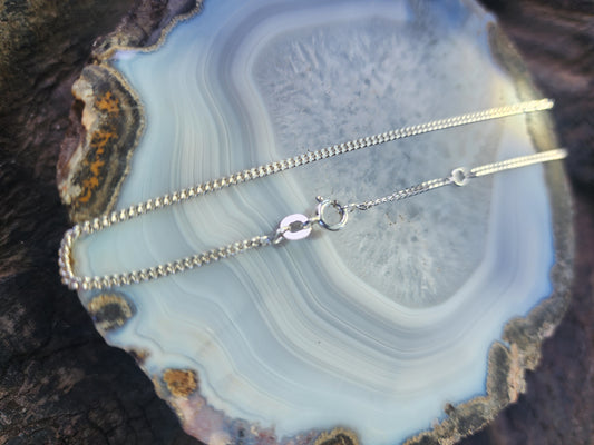 .925 Sterling Silver Cuban-link Adjustable Ankle Bracelet