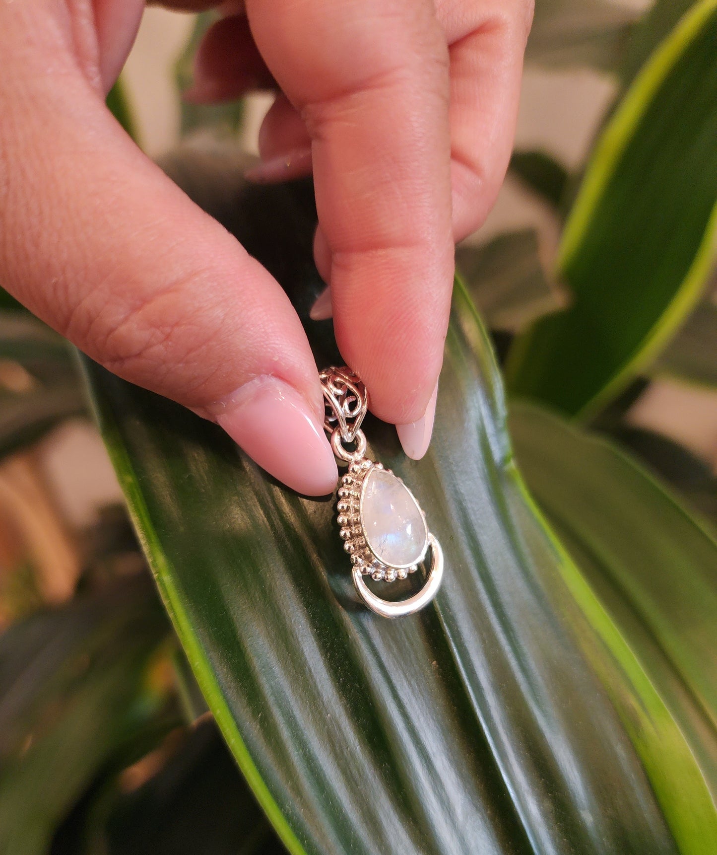 Teardrop Shaped Gemstone Pendant .925 Sterling Silver