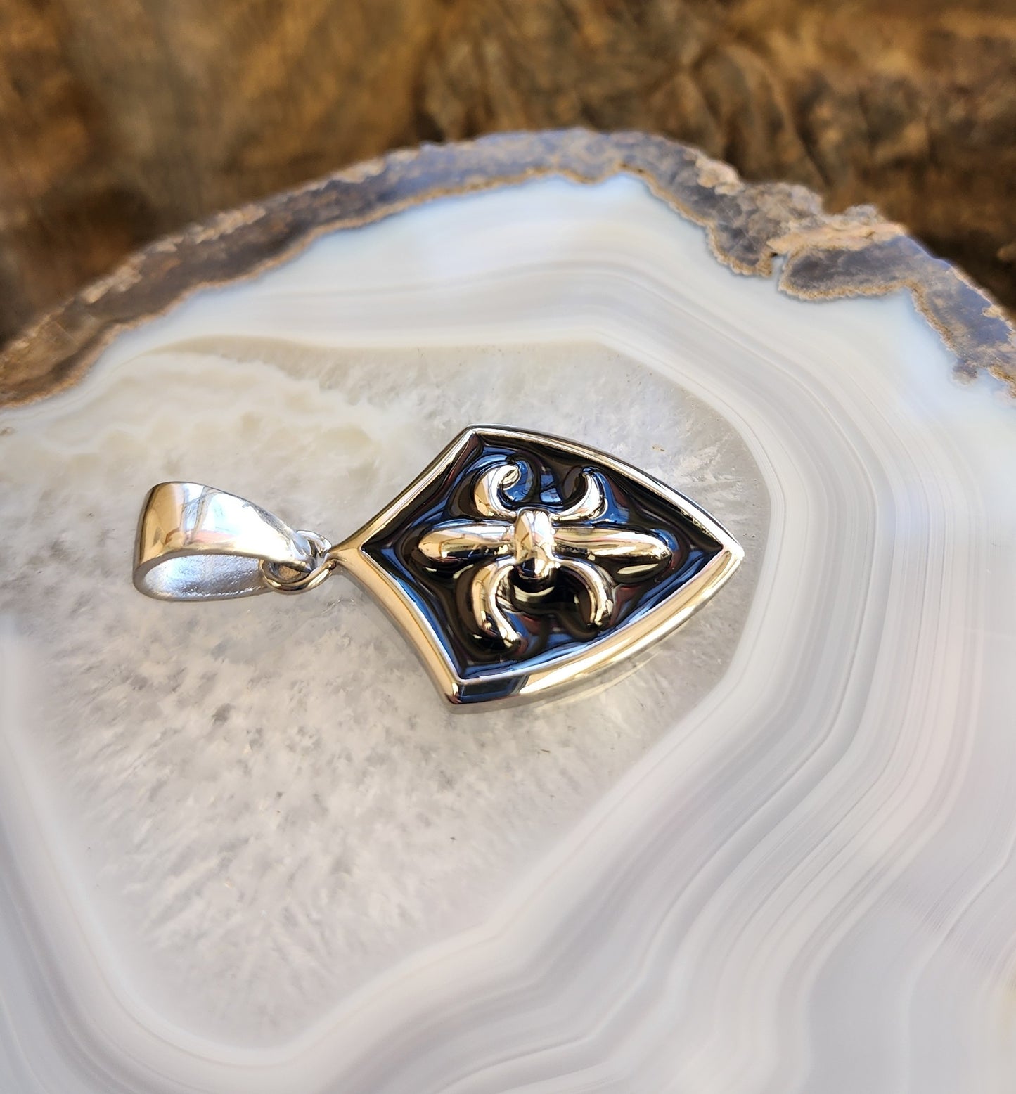 Fleur De Lis Stainless Steel Pendant