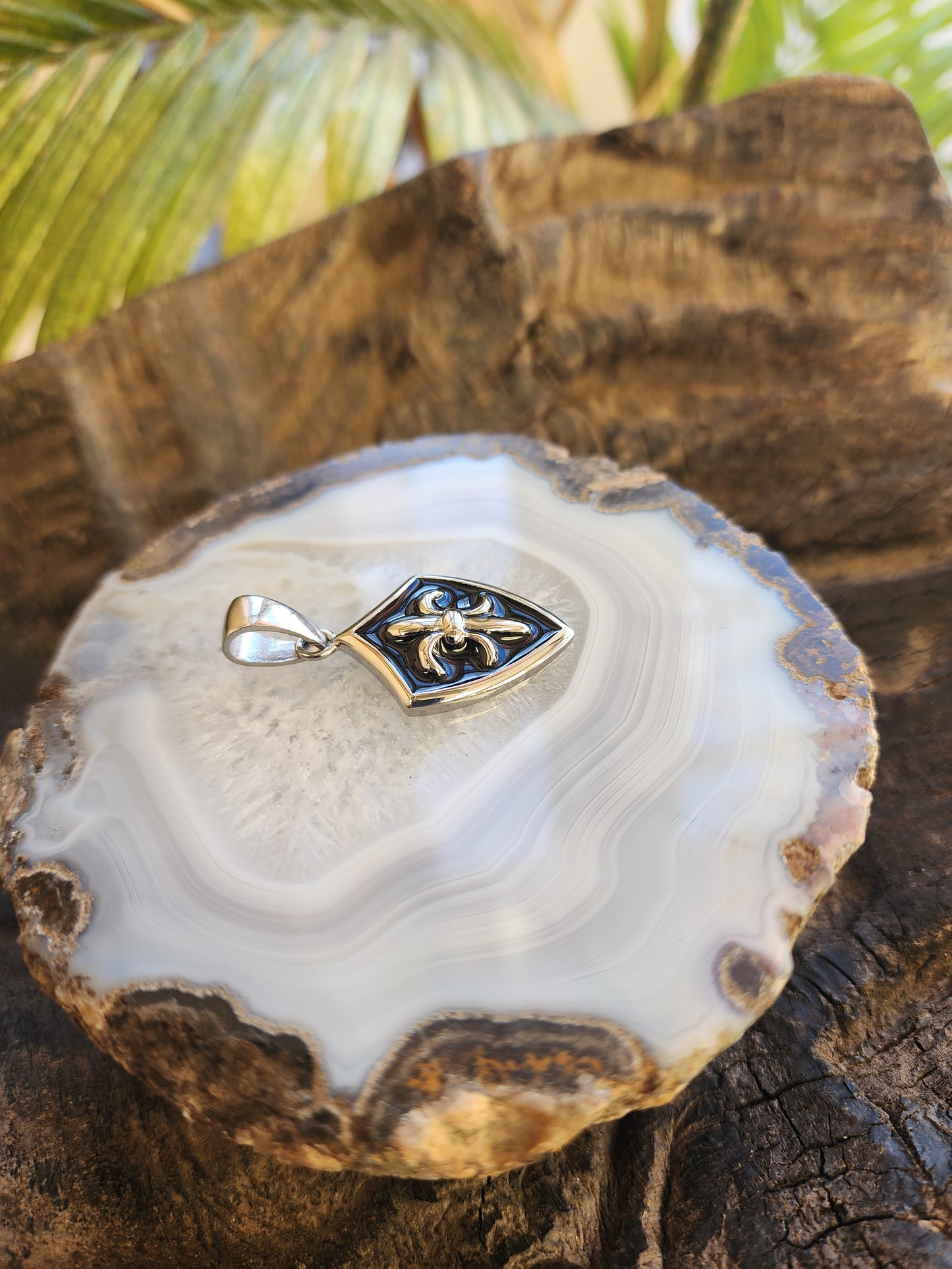 Fleur De Lis Stainless Steel Pendant