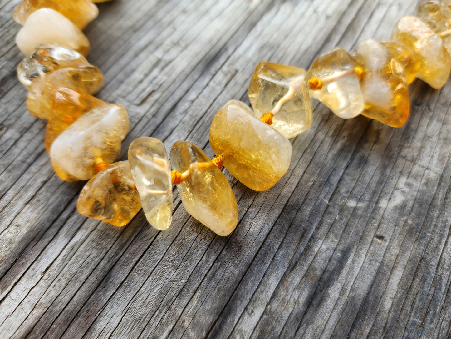 Citrine Raw Gemstone Chunky Necklace