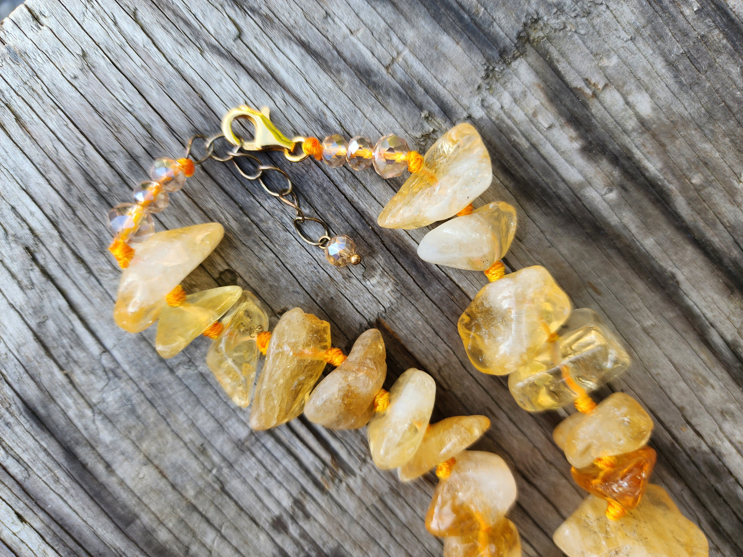 Citrine Raw Gemstone Chunky Necklace