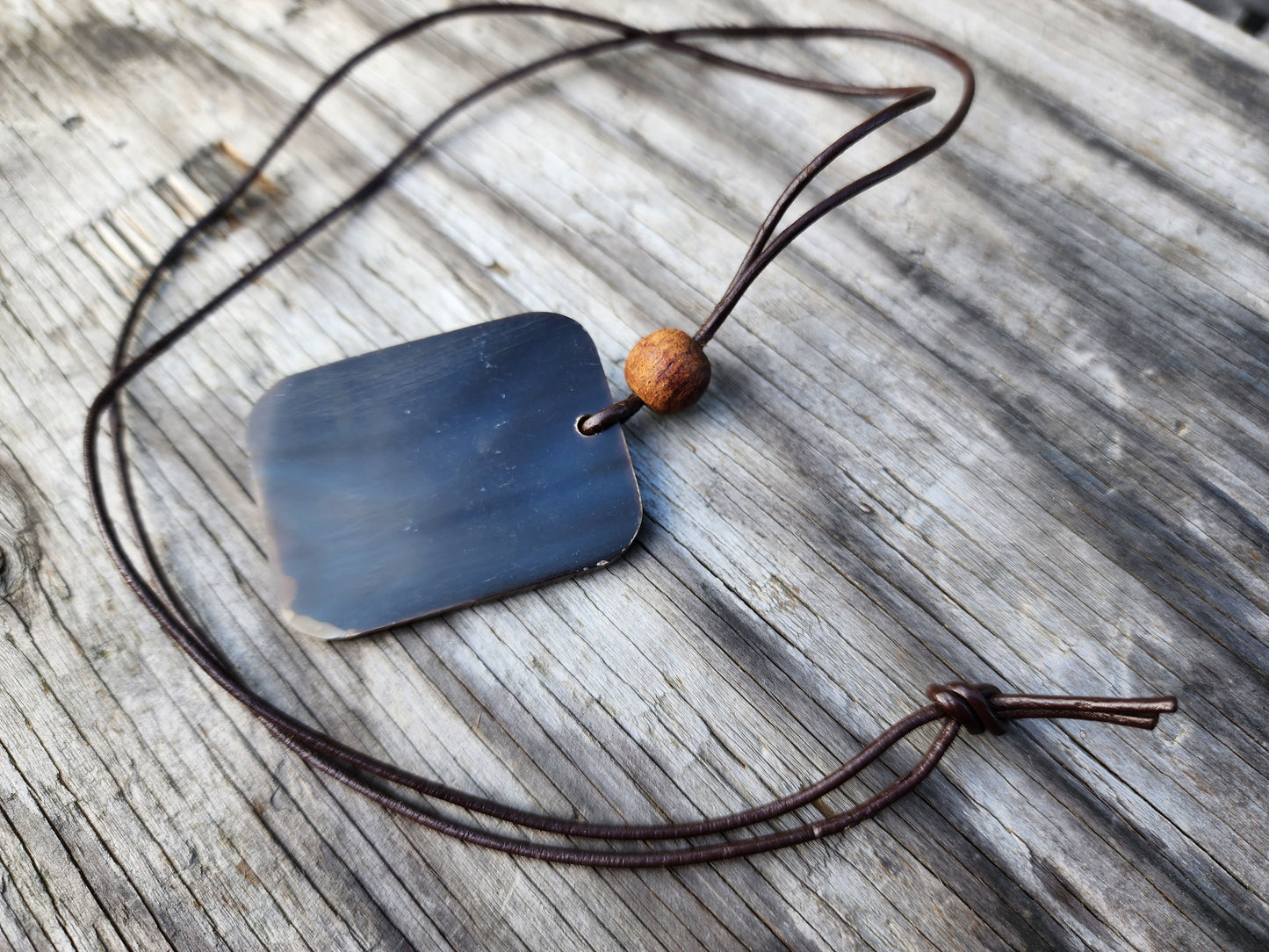 Water Buffalo Necklace on Leather Cord