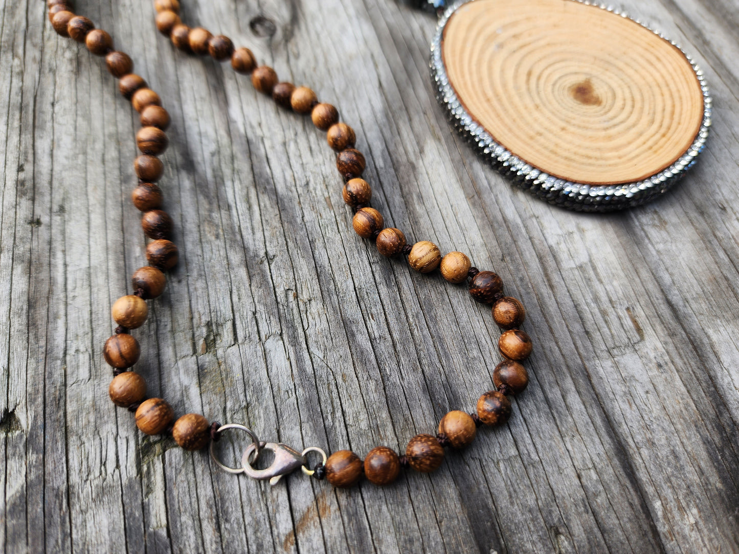 Wood Beaded Boho-Style Necklace