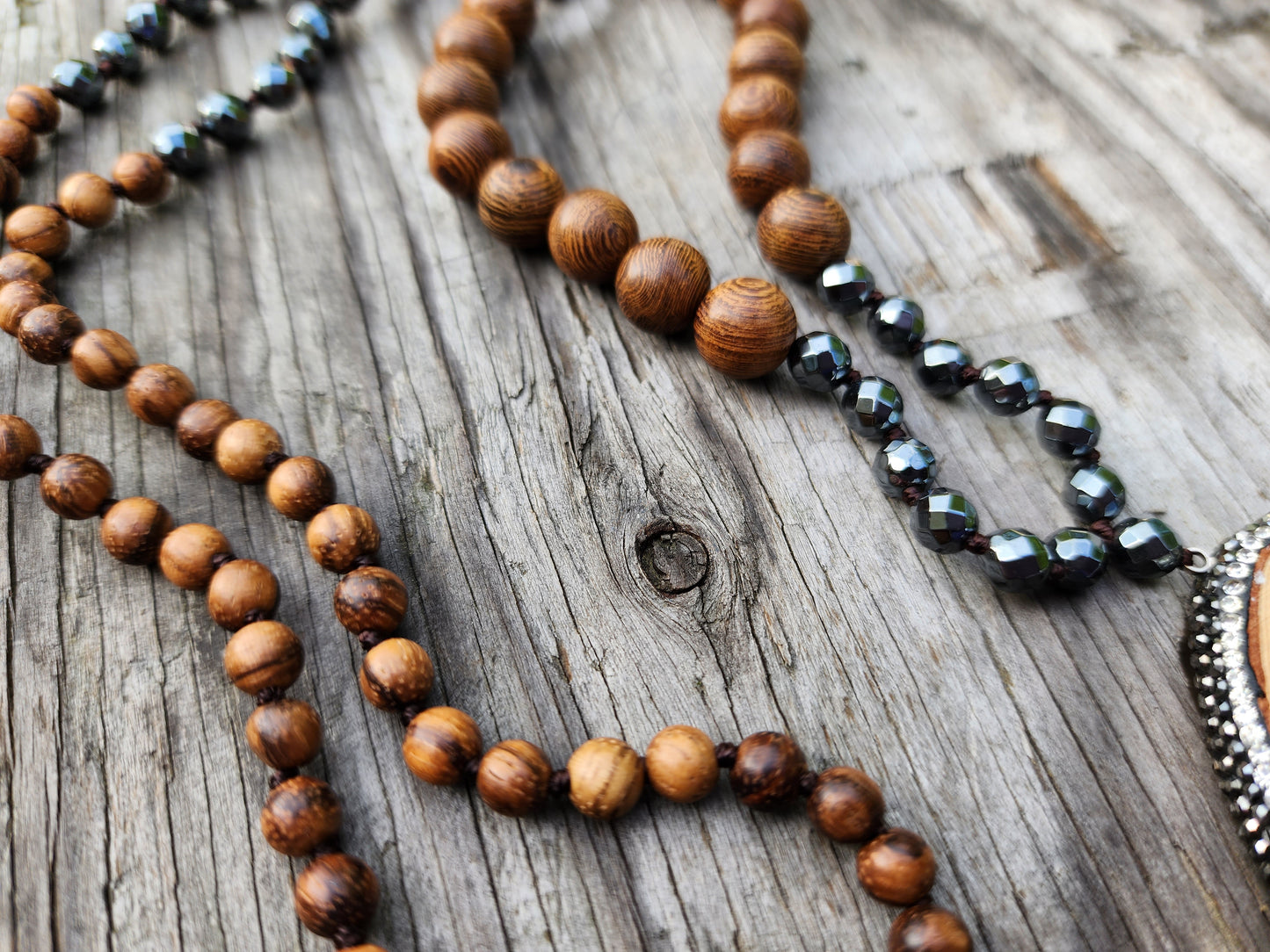 Wood Beaded Boho-Style Necklace