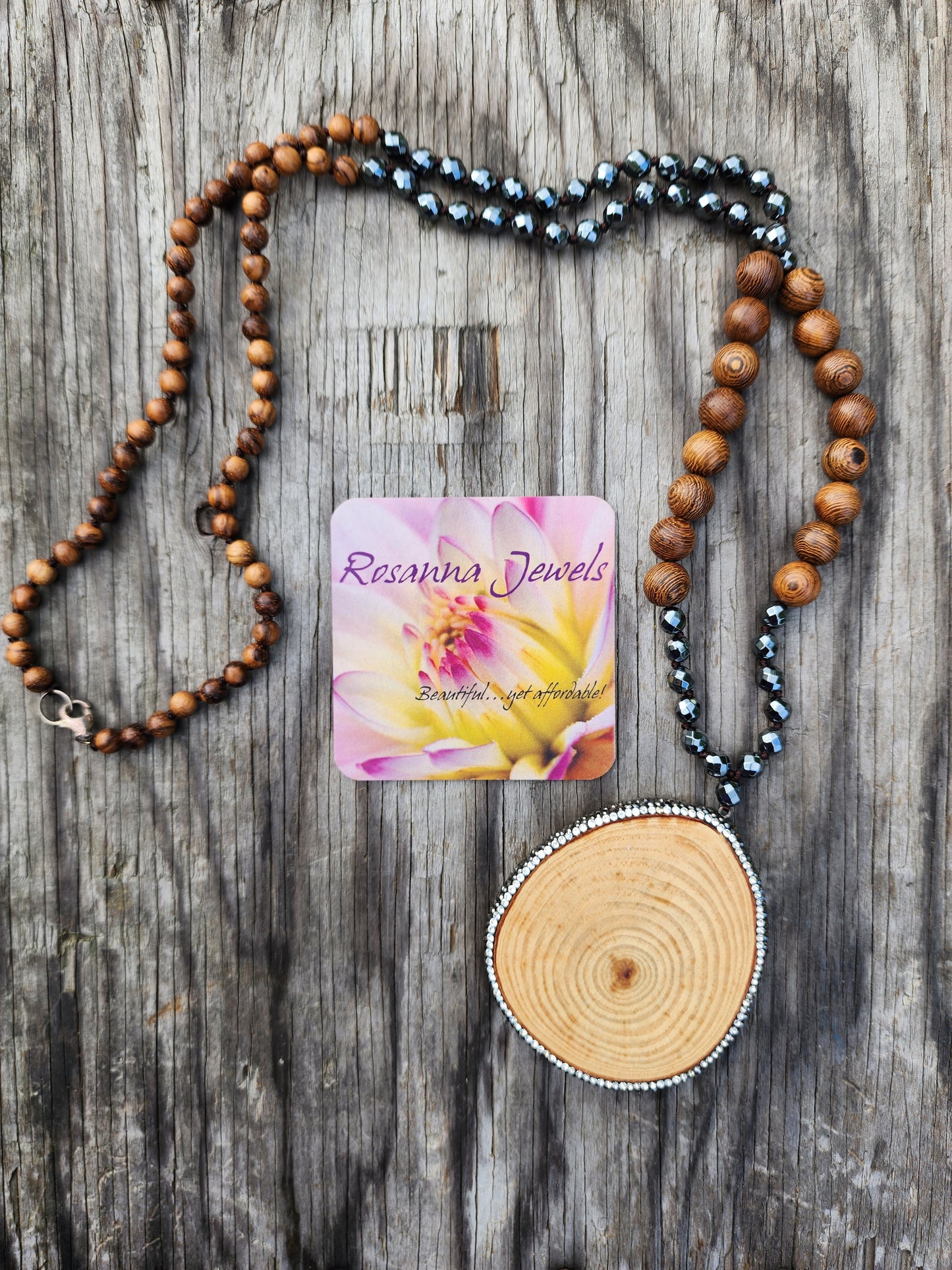 Wood Beaded Boho-Style Necklace