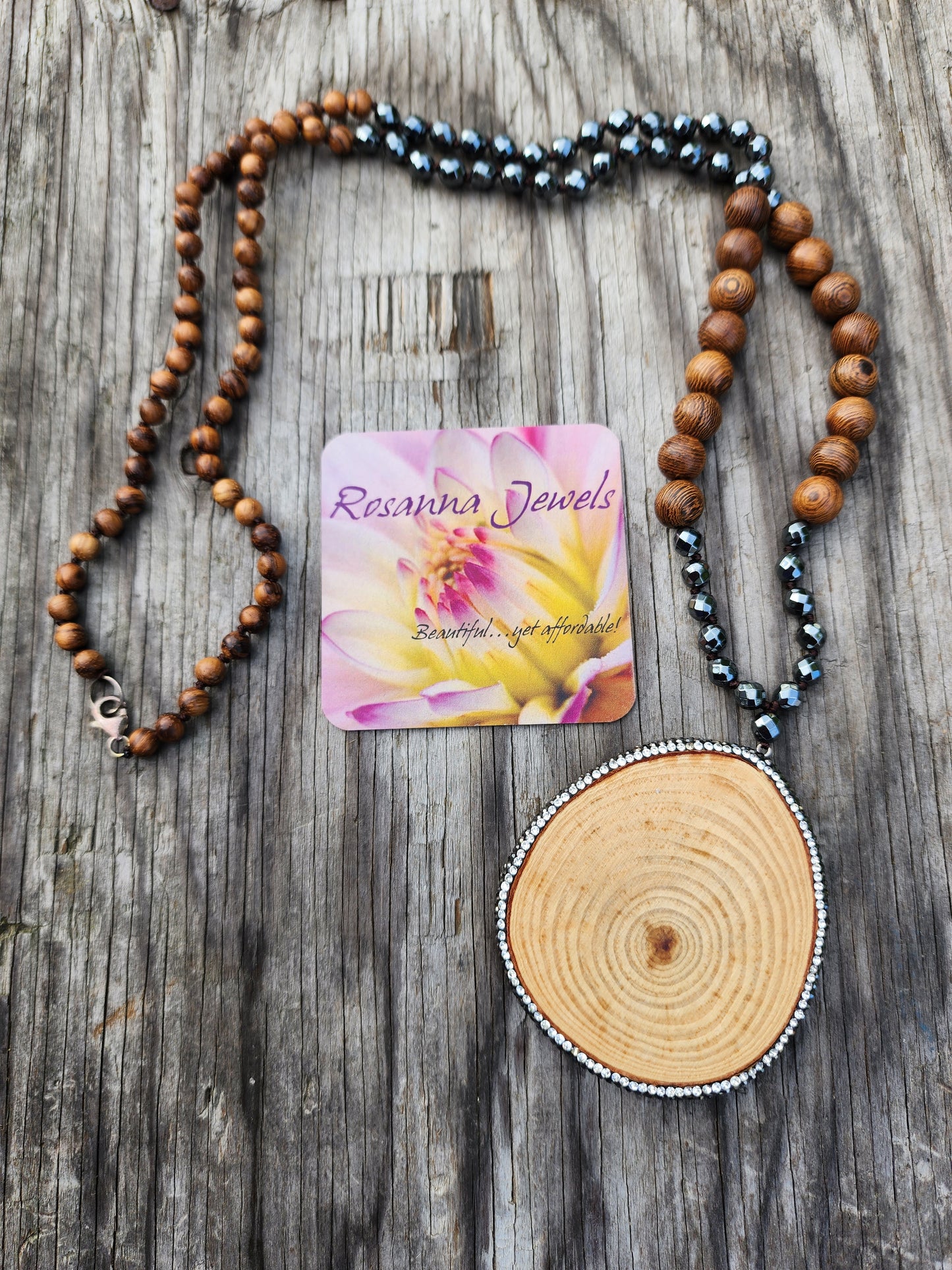 Wood Beaded Boho-Style Necklace