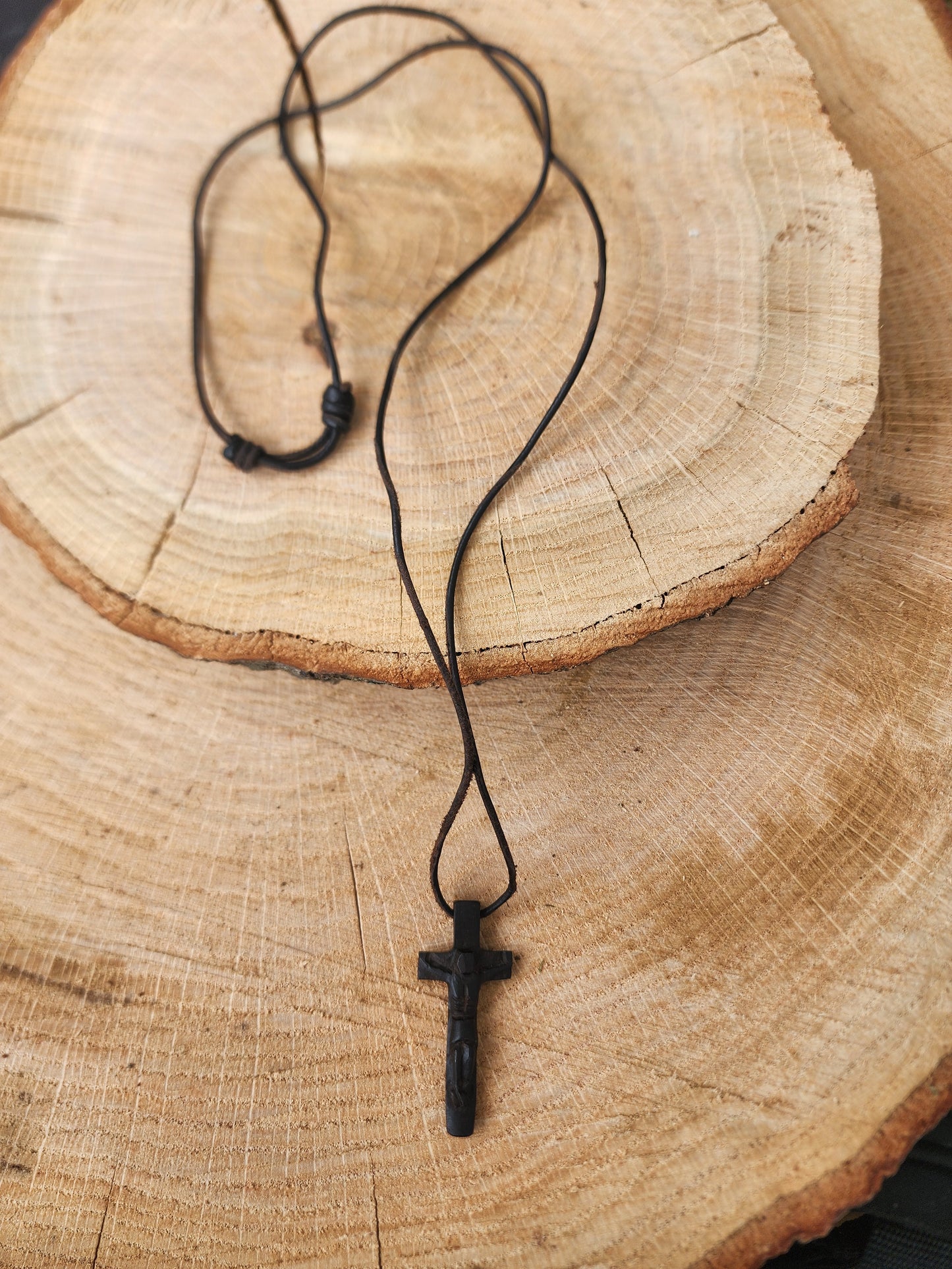 Handcrafted Wood Cross Necklace