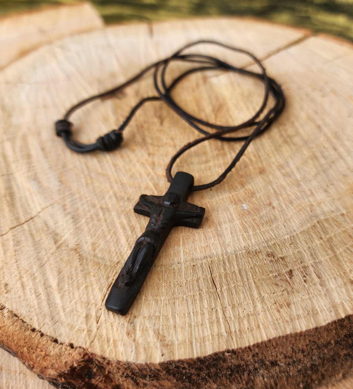 Handcrafted Wood Cross Necklace