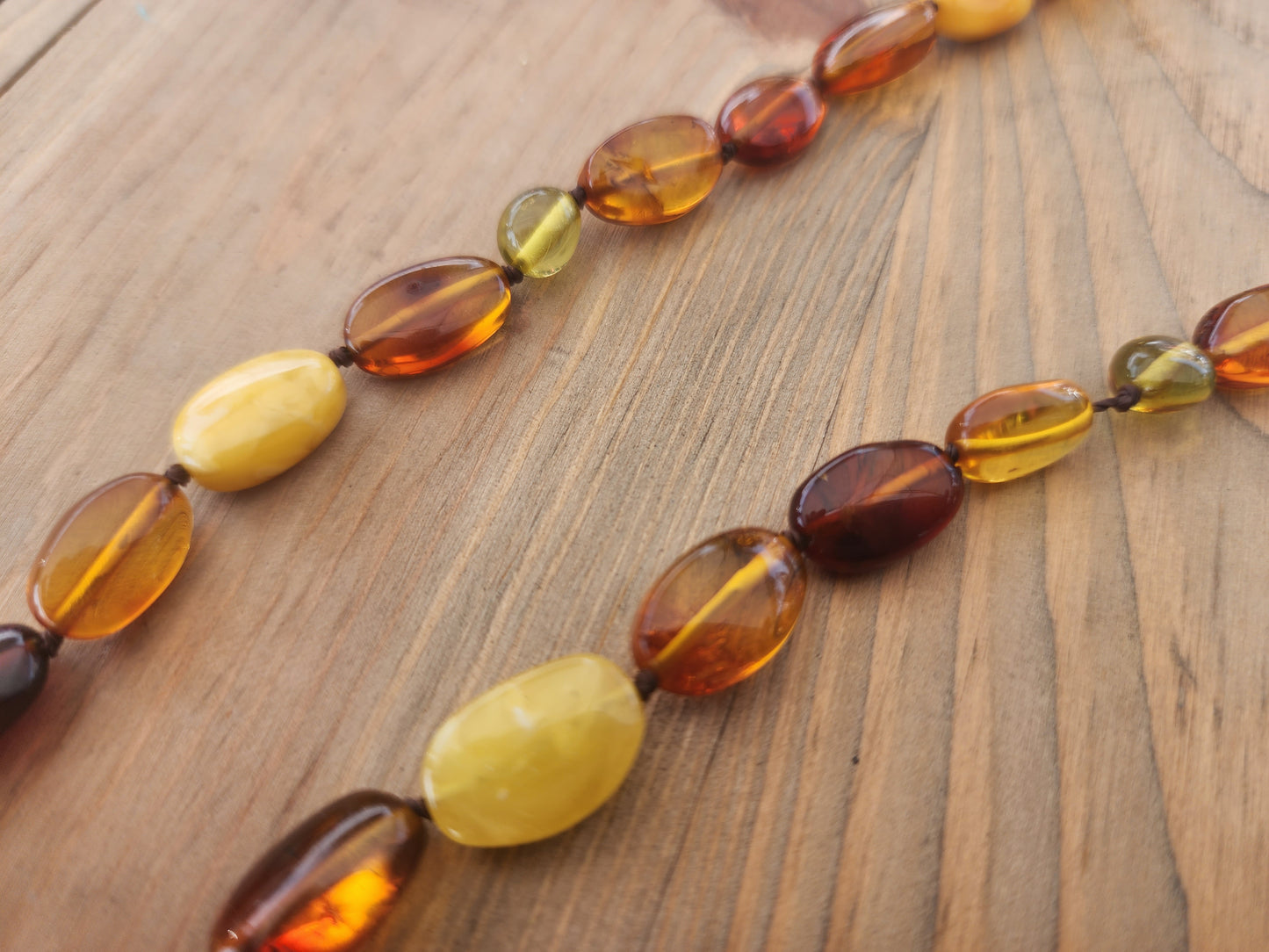 Baltic Sea Multi-Amber Fossil Necklace