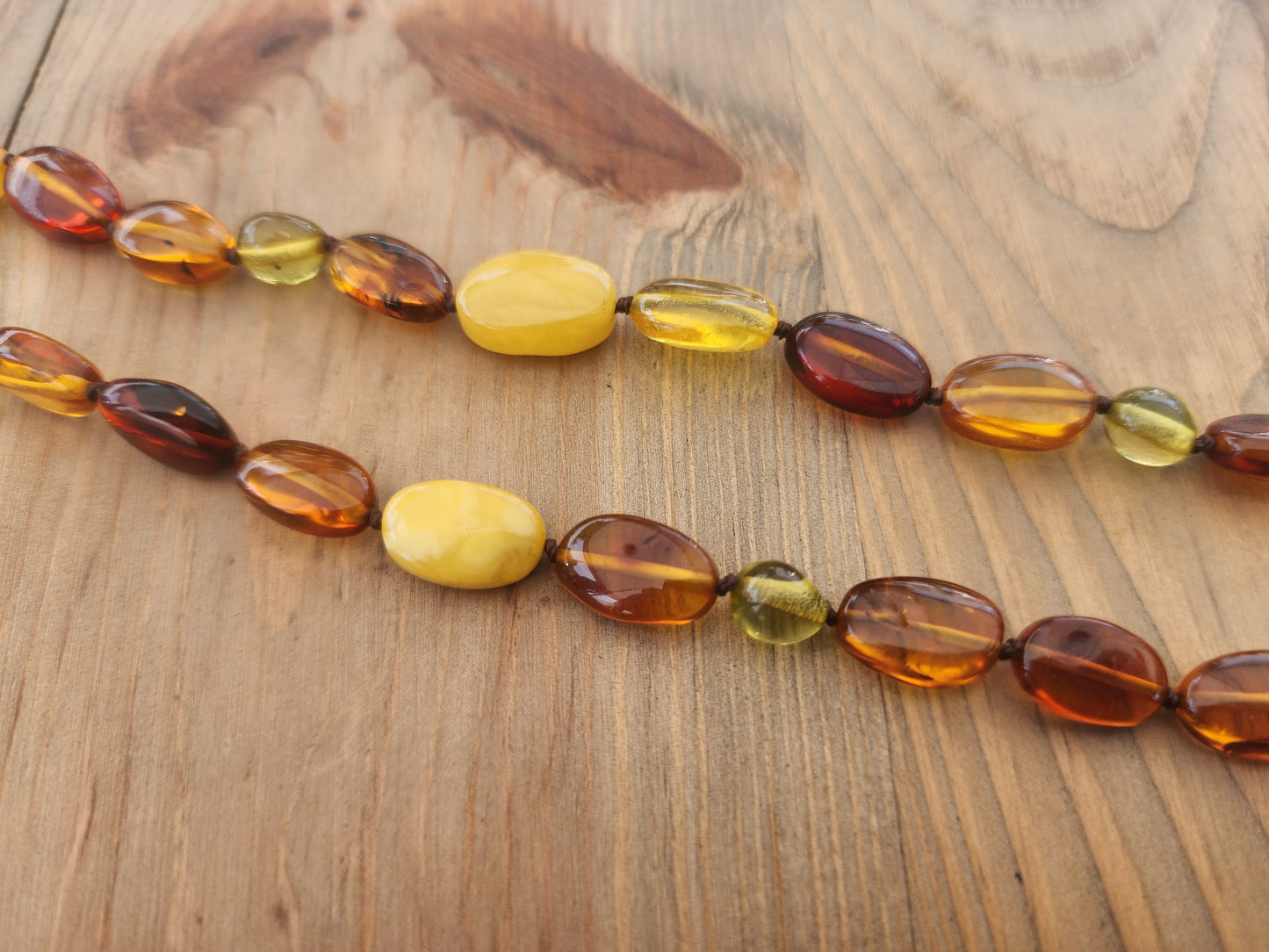 Baltic Sea Multi-Amber Fossil Necklace