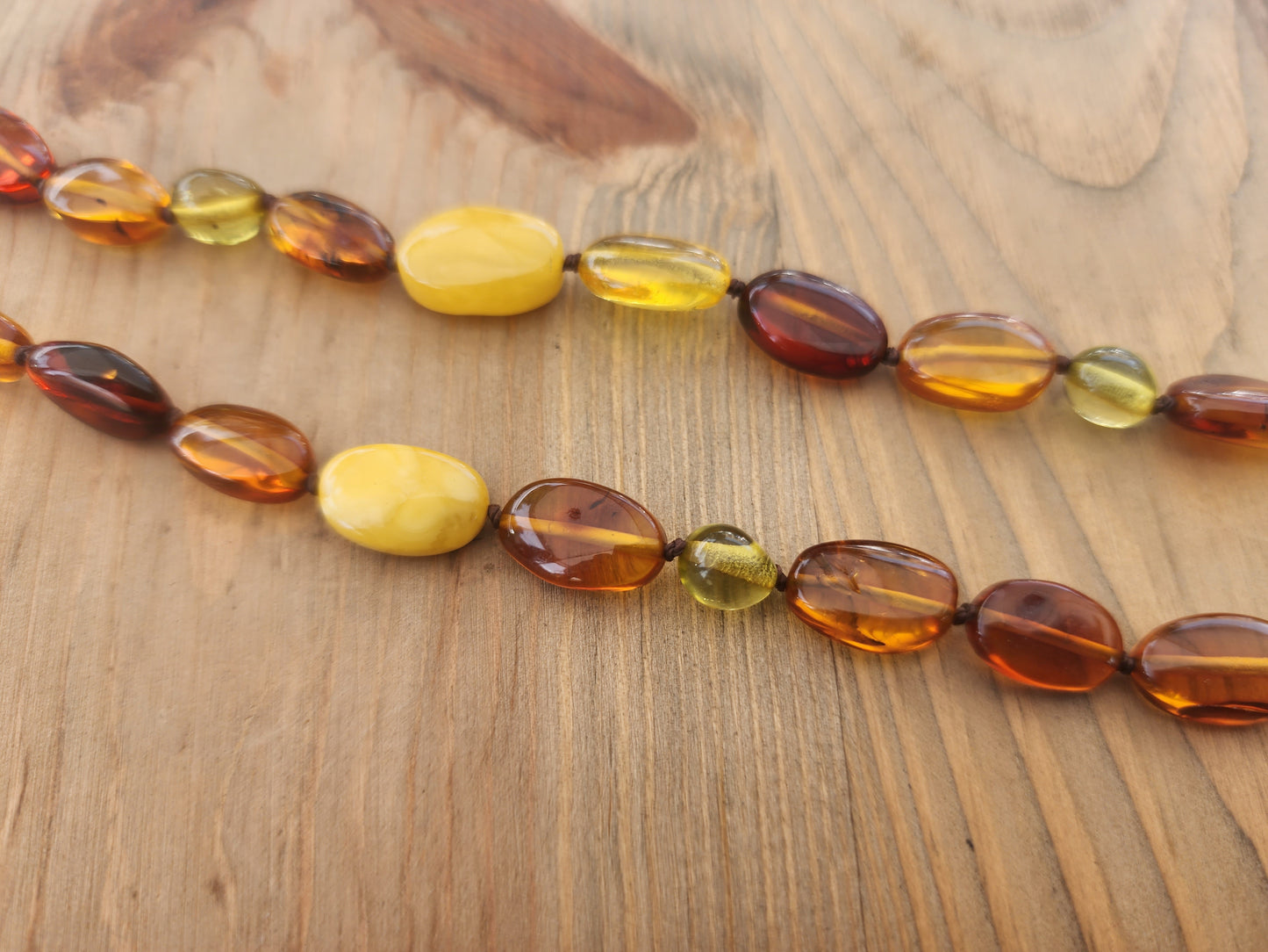 Baltic Sea Multi-Amber Fossil Necklace