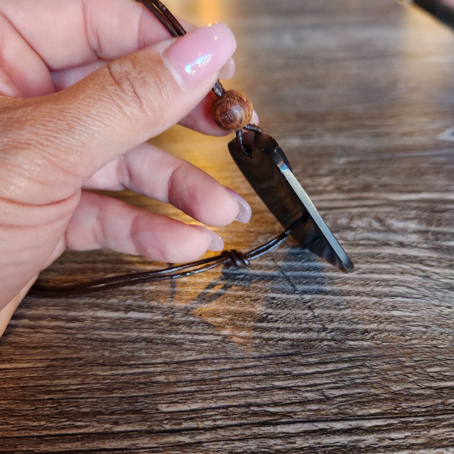 Water Buffalo Necklace on Leather Cord